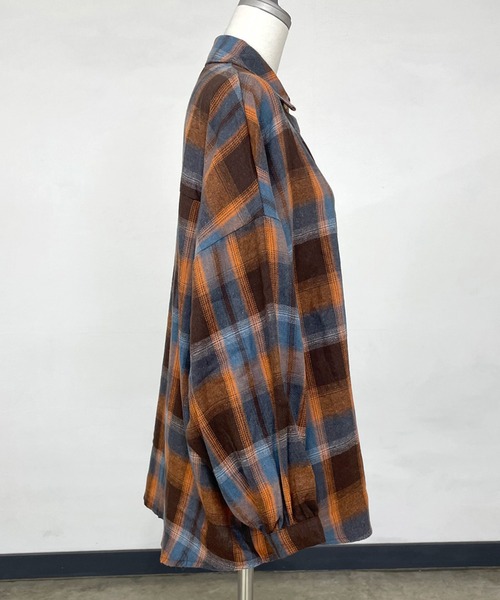 CRB(シーアールビー)の「チェックビッグシャツ(シャツ/ブラウス・レディース・ブルー/グリーン/オレンジ・F)」の18枚目の写真