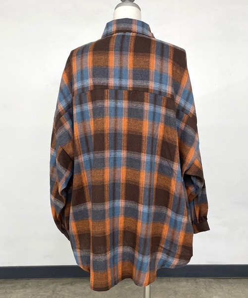 CRB(シーアールビー)の「チェックビッグシャツ(シャツ/ブラウス・レディース・ブルー/グリーン/オレンジ・F)」の19枚目の写真