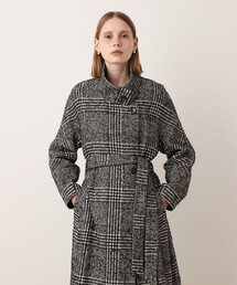 allureville | グレンチェックスタンドカラーコート(その他アウター)