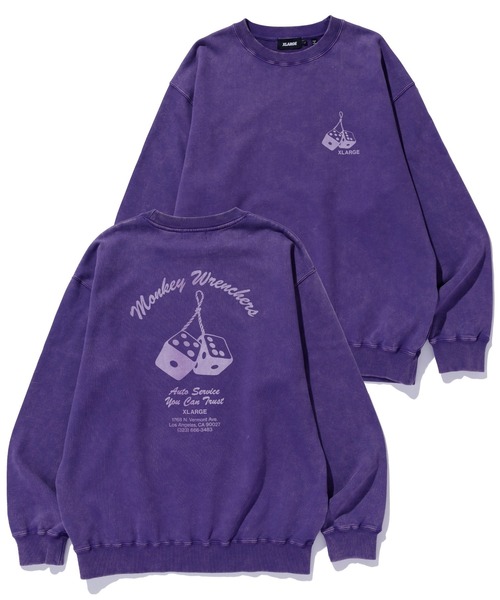 XLARGE(エクストララージ)の「MONKEY WRENCHERS CREWNECK SWEATSHIRT(スウェット・メンズ・ブラウン/ブラック/パープル・XL/S/L/M)」の6枚目の写真