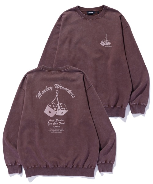 XLARGE(エクストララージ)の「MONKEY WRENCHERS CREWNECK SWEATSHIRT(スウェット・メンズ・ブラウン/ブラック/パープル・XL/S/L/M)」の5枚目の写真