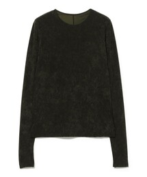 Demi-Luxe BEAMS | トリアセテート クルーネック ベロア Tシャツ(Tシャツ/カットソー)