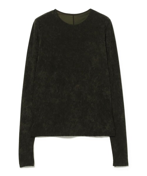 Demi-Luxe BEAMS(デミルクス ビームス)の「トリアセテート クルーネック ベロア Tシャツ(Tシャツ/カットソー・レディース・ネイビー/オリーブ・ONE SIZE)」の2枚目の写真