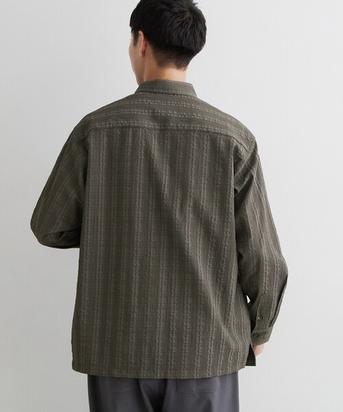THE SHOP TK (ザ ショップ ティーケー )の「【洗濯機OK】格子織 長袖シャツ(シャツ/ブラウス・メンズ・ダークグレー/ブルー・02/03)」の13枚目の写真