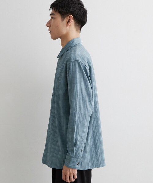THE SHOP TK (ザ ショップ ティーケー )の「【洗濯機OK】格子織 長袖シャツ(シャツ/ブラウス・メンズ・ダークグレー/ブルー・02/03)」の10枚目の写真