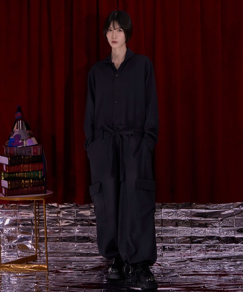 Nora Lily(ノラリリー)の「【Nora Lily】Oversized Shirt All-in-one(つなぎ/オールインワン・レディース・ブラウン/ブラック/グレー・FREE)」の4枚目の写真