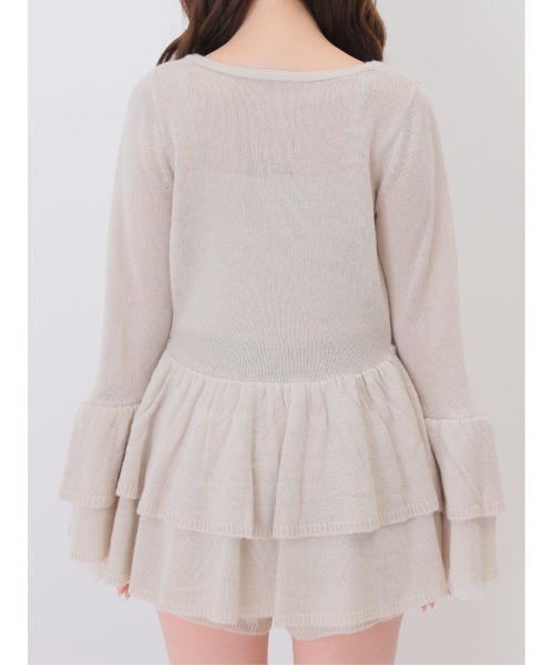 M me eme(エムミーエメ)の「Airy frill knit three piece setup(eme11167)(ワンピース・レディース・ピンク/アイボリー・FREE)」の15枚目の写真