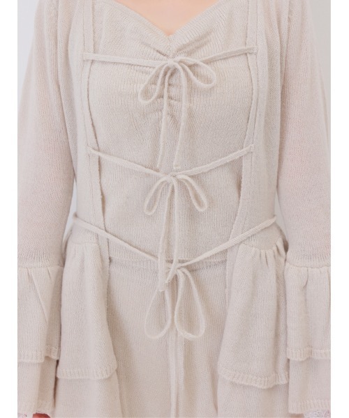 M me eme(エムミーエメ)の「Airy frill knit three piece setup(eme11167)(ワンピース・レディース・ピンク/アイボリー・FREE)」の16枚目の写真