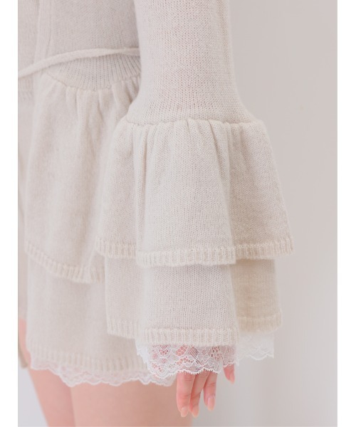 M me eme(エムミーエメ)の「Airy frill knit three piece setup(eme11167)(ワンピース・レディース・ピンク/アイボリー・FREE)」の17枚目の写真