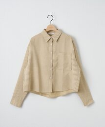 【WEB限定】スウェード風ストライプシャツ