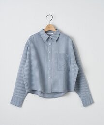 【WEB限定】スウェード風ストライプシャツ