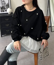 オーバーサイズパールスウェット