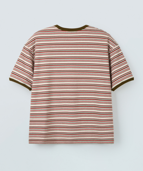 PIARI(ピアリ)の「マルチストライプリンガーTシャツ(オリーブ)(Tシャツ/カットソー・メンズ・その他・SMALL/MEDIUM/LARGE/X-LARGE)」の5枚目の写真