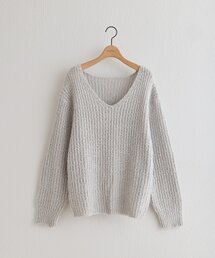 【WEB限定】3G片畦Vネックニットプルオーバー