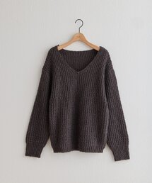 【WEB限定】3G片畦Vネックニットプルオーバー
