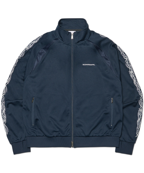 NOMANUAL(NOMANUAL)の「刺繍トライバルトラックトップ - ネイビー(ナイロンジャケット・レディース・その他・SMALL/MEDIUM/LARGE)」の1枚目の写真