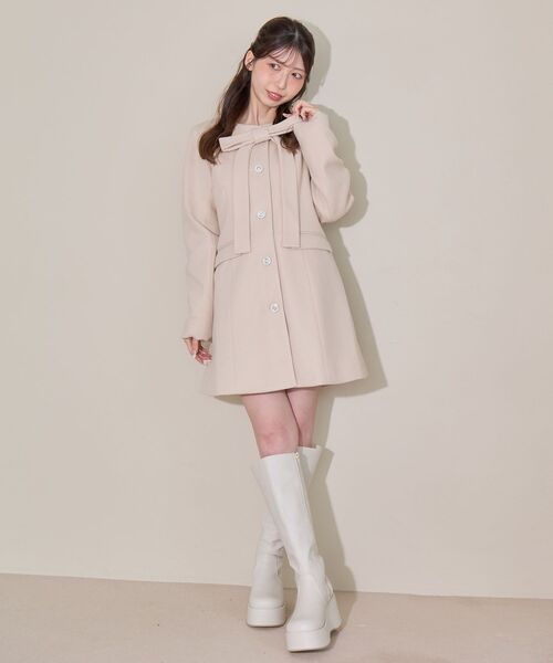MAJESTIC LEGON（マジェスティックレゴン）の「マルチwayキラキラリボンミディコート（その他アウター・レディース・ピンクベージュ/ライトブルー/チャコールグレー/ブラック・SMALL/MEDIUM/X-SMALL/LARGE）」の20枚目の写真