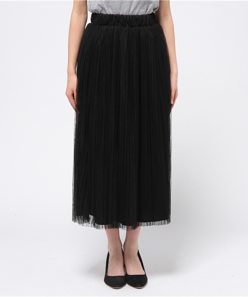 Re:EDIT（リエディ）の「[Re:EDIT/リエディ]＜2016 SS春新作＞[リエディオリジナル]ロング丈プリーツチュールスカート（スカート・レディース・ベージュ/ネイビー/ホワイト/ブラック/グレー・MEDIUM）」の6枚目の写真