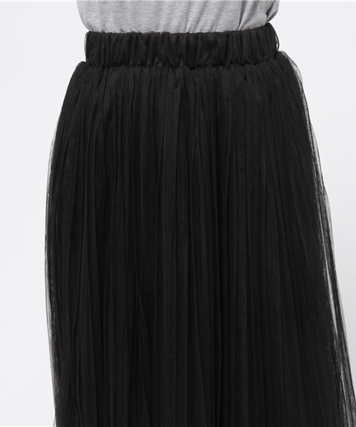 Re:EDIT（リエディ）の「[Re:EDIT/リエディ]＜2016 SS春新作＞[リエディオリジナル]ロング丈プリーツチュールスカート（スカート・レディース・ベージュ/ネイビー/ホワイト/ブラック/グレー・MEDIUM）」の9枚目の写真