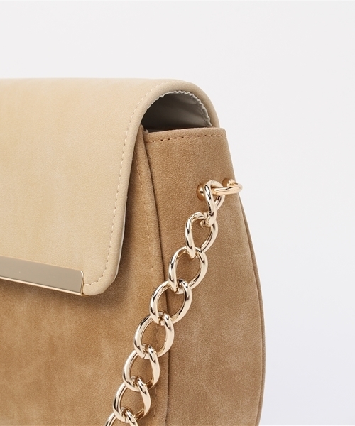 Khaju（カージュ）の「Khaju: ラウンドバイカラーバッグ（ショルダーバッグ・レディース・ライトグレー/キャメル・ONE SIZE）」の5枚目の写真