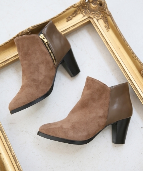 GLOBAL WORK（グローバルワーク）の「ZIPブーティー/726550（ブーツ・レディース・ブラウン/ネイビー/ブラック・SMALL/LARGE/MEDIUM）」の2枚目の写真