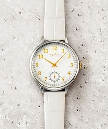 agete（アガット）の「ビッグフェイス革ベルトウォッチ【AGETE46SV時計