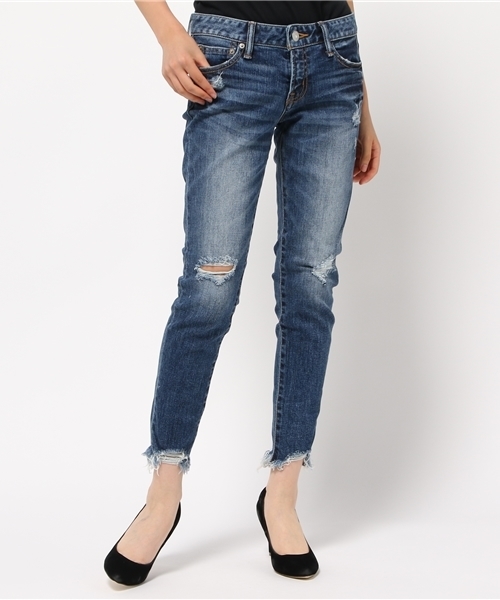 MOUSSY（マウジー）の「fringe cropped Skinny2（デニムパンツ・レディース・ブルー/ライトブルー・24inch/25inch/26inch/27inch）」の8枚目の写真