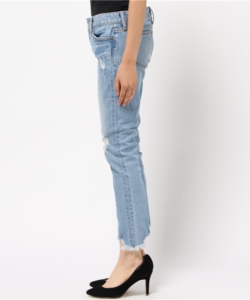 MOUSSY（マウジー）の「fringe cropped Skinny2（デニムパンツ・レディース・ブルー/ライトブルー・24inch/25inch/26inch/27inch）」の4枚目の写真