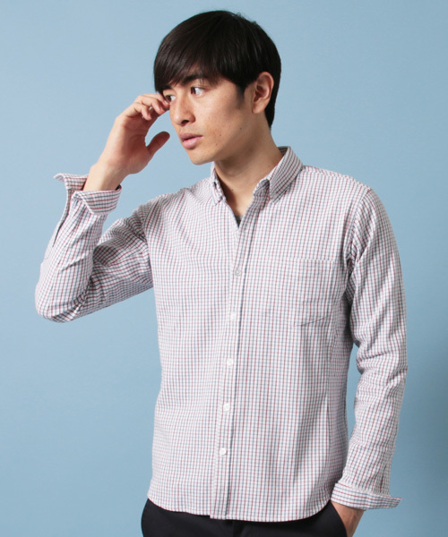 THE CASUAL（カジュアル）の「オックスフォード長袖シャツ（シャツ/ブラウス・メンズ・ホワイト系その他2/オリーブ/ブルー系その他/チェック/ホワイト/ホワイト系その他/ネイビー/ストライプ・L/XL/M/S）」の8枚目の写真
