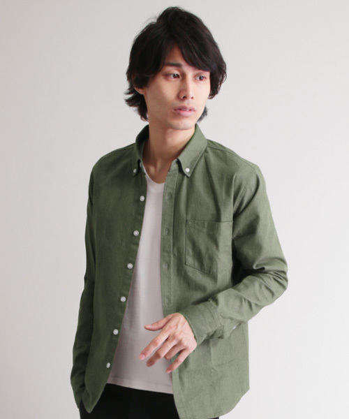 THE CASUAL（カジュアル）の「オックスフォード長袖シャツ（シャツ/ブラウス・メンズ・ホワイト系その他2/オリーブ/ブルー系その他/チェック/ホワイト/ホワイト系その他/ネイビー/ストライプ・L/XL/M/S）」の5枚目の写真