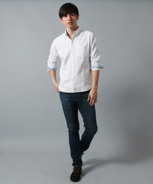 THE CASUAL（カジュアル）の「オックスフォード長袖シャツ（シャツ/ブラウス・メンズ・ホワイト系その他2/オリーブ/ブルー系その他/チェック/ホワイト/ホワイト系その他/ネイビー/ストライプ・L/XL/M/S）」の15枚目の写真