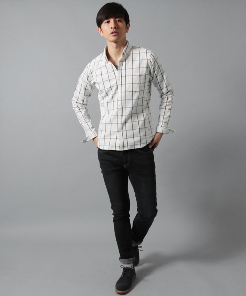 THE CASUAL（カジュアル）の「オックスフォード長袖シャツ（シャツ/ブラウス・メンズ・ホワイト系その他2/オリーブ/ブルー系その他/チェック/ホワイト/ホワイト系その他/ネイビー/ストライプ・L/XL/M/S）」の18枚目の写真