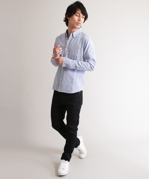 THE CASUAL（カジュアル）の「オックスフォード長袖シャツ（シャツ/ブラウス・メンズ・ホワイト系その他2/オリーブ/ブルー系その他/チェック/ホワイト/ホワイト系その他/ネイビー/ストライプ・L/XL/M/S）」の11枚目の写真