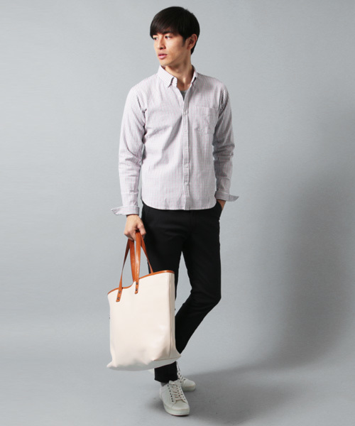 THE CASUAL（カジュアル）の「オックスフォード長袖シャツ（シャツ/ブラウス・メンズ・ホワイト系その他2/オリーブ/ブルー系その他/チェック/ホワイト/ホワイト系その他/ネイビー/ストライプ・L/XL/M/S）」の12枚目の写真