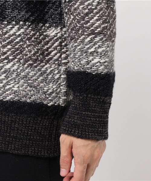 UNITED TOKYO（ユナイテッドトウキョウ）の「スラブボーダーニット（ニット/セーター・メンズ・ブラウン/ダークグレー・3/1/2）」の6枚目の写真