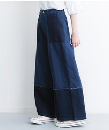 MERLOT | フリンジ切替ワイドデニム2185N(デニムパンツ)