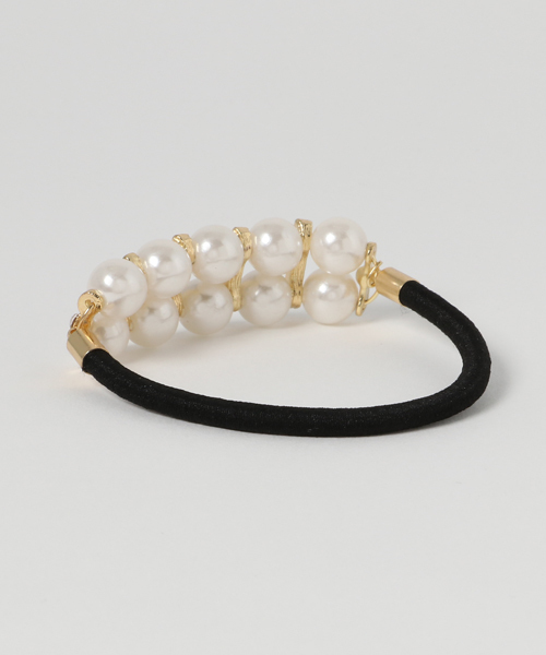 PLAIN CLOTHING(プレーンクロージング)の「パール×スティックヘアゴム(ヘアゴム・レディース・ホワイト・FREE)」の2枚目の写真