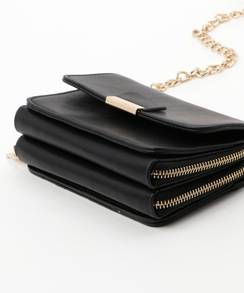 fifth(フィフス)の「フラップチェーンショルダーマルチポシェット(ショルダーバッグ・レディース・グリーン/ホワイト/レッド/ブラック/グレー・FREE)」の6枚目の写真