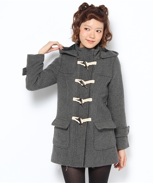 WEGO（ウィゴー）の「二重織ミドル丈ダッフルコート（ダッフルコート・レディース・ダークグレー/ネイビー/キャメル・MEDIUM/LARGE）」の14枚目の写真