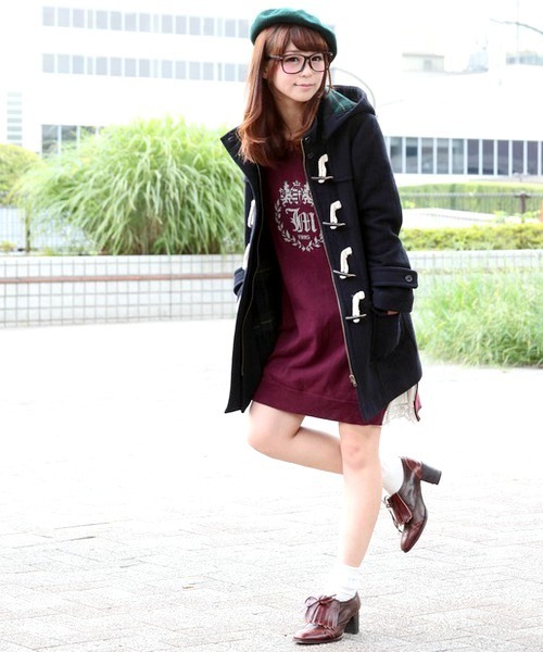 WEGO（ウィゴー）の「二重織ミドル丈ダッフルコート（ダッフルコート・レディース・ダークグレー/ネイビー/キャメル・MEDIUM/LARGE）」の12枚目の写真