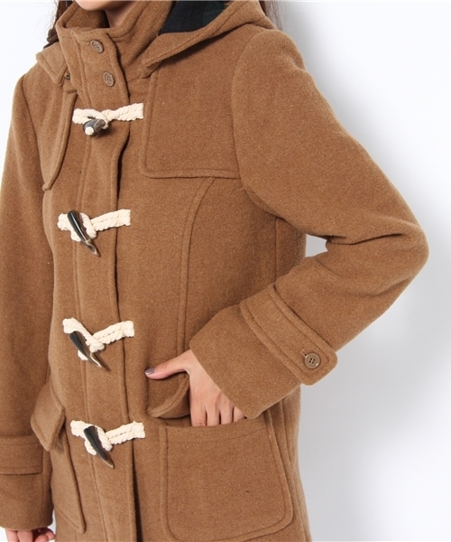 WEGO（ウィゴー）の「二重織ミドル丈ダッフルコート（ダッフルコート・レディース・ダークグレー/ネイビー/キャメル・MEDIUM/LARGE）」の8枚目の写真