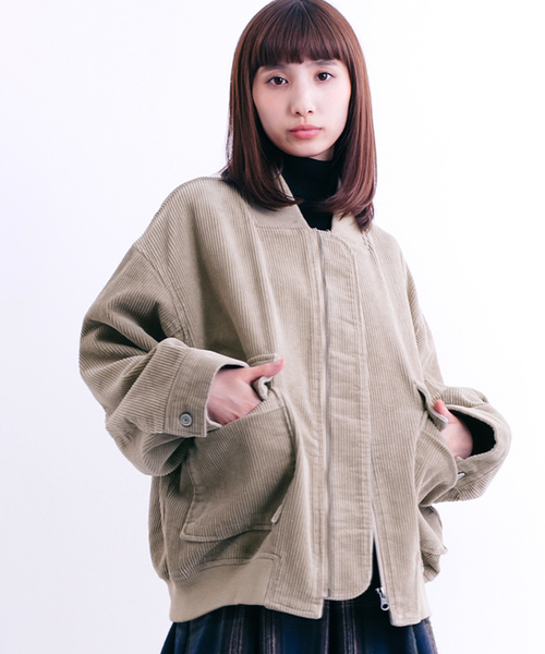 MERLOT（メルロー）の「コーデュロイブルゾン000-9527（ブルゾン・レディース・ベージュ/キャメル/ワイン/ブラック・FREE）」の3枚目の写真