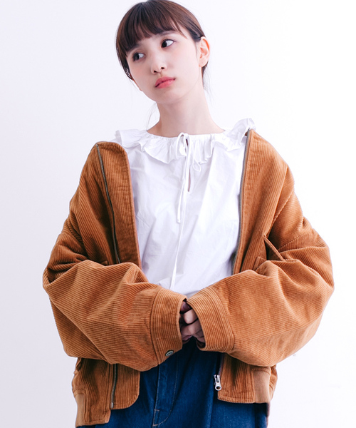 MERLOT（メルロー）の「コーデュロイブルゾン000-9527（ブルゾン・レディース・ベージュ/キャメル/ワイン/ブラック・FREE）」の4枚目の写真