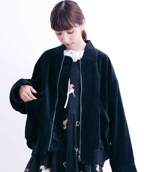 MERLOT（メルロー）の「コーデュロイブルゾン000-9527（ブルゾン・レディース・ベージュ/キャメル/ワイン/ブラック・FREE）」の2枚目の写真