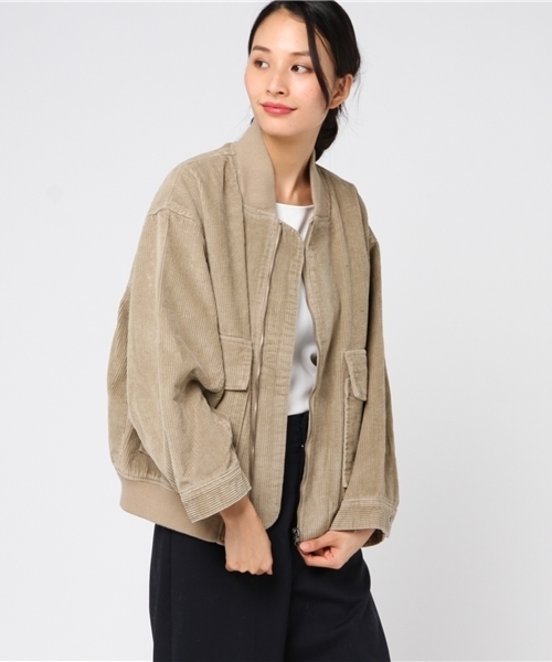 MERLOT（メルロー）の「コーデュロイブルゾン000-9527（ブルゾン・レディース・ベージュ/キャメル/ワイン/ブラック・FREE）」の8枚目の写真