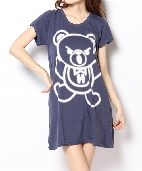 HYSTERIC GLAMOUR（ヒステリックグラマー）の「HYS BEAR pt OP（ワンピース・レディース・ホワイト/ネイビー/ブラック・FREE）」の3枚目の写真