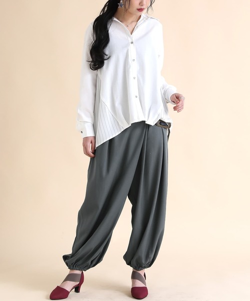 osharewalker（オシャレウォーカー）の「『アラビアンモードワイドパンツ』（その他パンツ・レディース・ブラック/チャコール/グレイッシュベージュ/カーキ/ネイビー/モカ・FREE）」の16枚目の写真