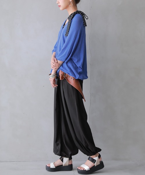 osharewalker（オシャレウォーカー）の「『アラビアンモードワイドパンツ』（その他パンツ・レディース・ブラック/チャコール/グレイッシュベージュ/カーキ/ネイビー/モカ・FREE）」の8枚目の写真