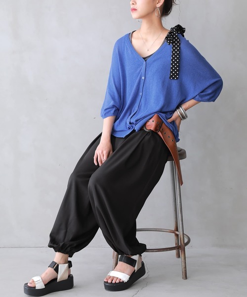 osharewalker（オシャレウォーカー）の「『アラビアンモードワイドパンツ』（その他パンツ・レディース・ブラック/チャコール/グレイッシュベージュ/カーキ/ネイビー/モカ・FREE）」の7枚目の写真