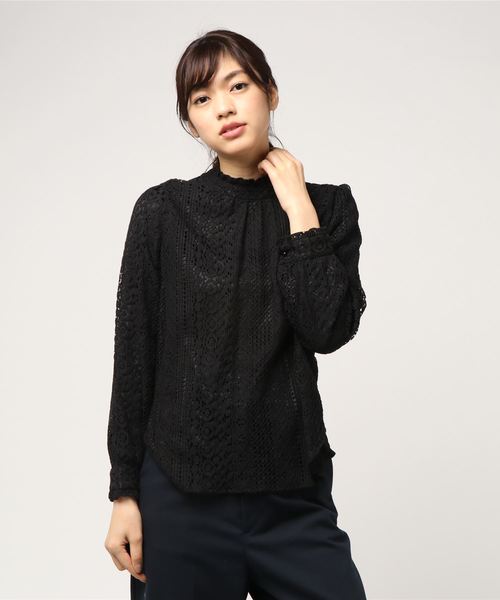 rps（アールピーエス）の「レースハイネック長袖ブラウス（シャツ/ブラウス・レディース・ブラック/オフホワイト/ピンクベージュ/ピンク/アイボリー/ホワイト系その他4/ホワイト系その他2・M）」の10枚目の写真